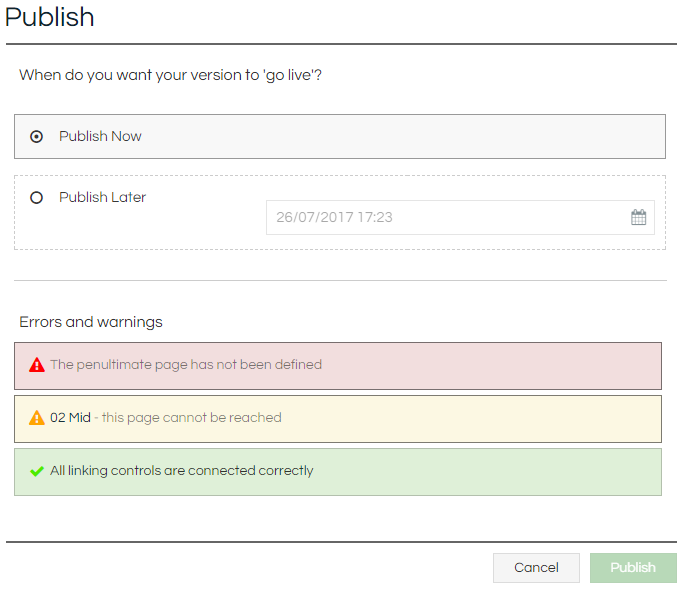 Topic:Publishing a Workflow